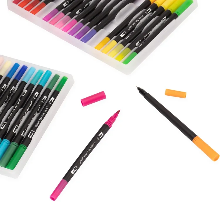 Kit Canetinhas Ponta Dupla 72 Cores