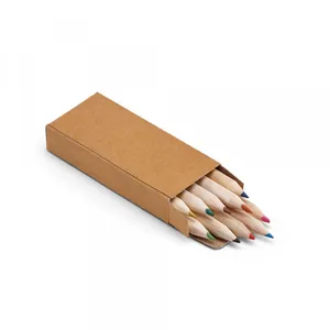 Caixa de cartão com 10 mini lápis de cor