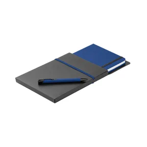Kit de caderno e esferográfica Personalizado AZUL ROYAL-93795-AZR