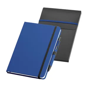 Kit de caderno e esferográfica Personalizado AZUL ROYAL-93795-AZR