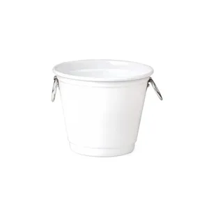 BALDE PARA GELO COM ARGOLAS - BRANCO - 4L