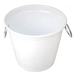 BALDE PARA GELO COM ARGOLAS - BRANCO - 4L