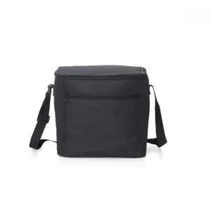 BOLSA TÉRMICA PRETA EM POLYESTER 600D/PEVA - 27X20X25CM-MA-15151