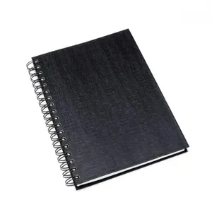 CADERNO PAUTADO COM WIRE-O - PRETO - 23,5X18CM - 100 FLS