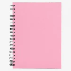 CADERNO PAUTADO COM WIRE-O - ROSA - 25,5X19,5CM - 100 FLS