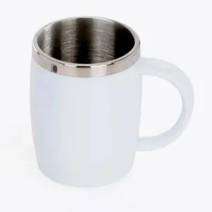 CANECA EM AÇO INOX / POLIESTIRENO - 400 ML