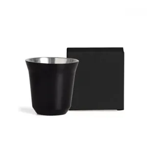 COPO PARA CAFÉ EM AÇO INOX - PRETO - 60ML