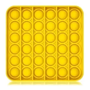 Fidget Pop It Toys - Bolhas Anti-Stress - Amarelo Quadrado-BG09401