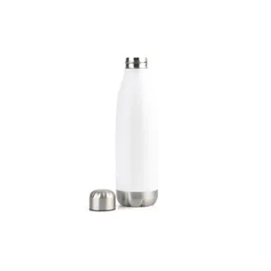 GARRAFA COM TAMPA EM AÇO INOX - BRANCA - 750ML