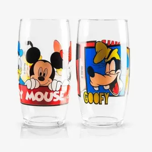 JOGO DE COPOS VIDRO 300 ML - MICKEY E AMIGOS - 2 PÇS