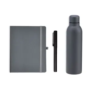 KIT GARRAFA, CADERNO E CANETA - 3 PÇS