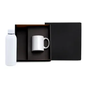 KIT GARRAFA E CANECA - BRANCO - 2 PÇS