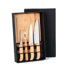 KIT PARA CHURRASCO EM BAMBU/INOX