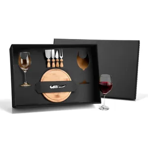 KIT QUEIJO E VINHO COM ABRIDOR SACA ROLHAS- 8 PÇS.