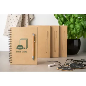 ROCK. Caderno em papel kraft com folhas lisas em papel pedra (120 g/m²)