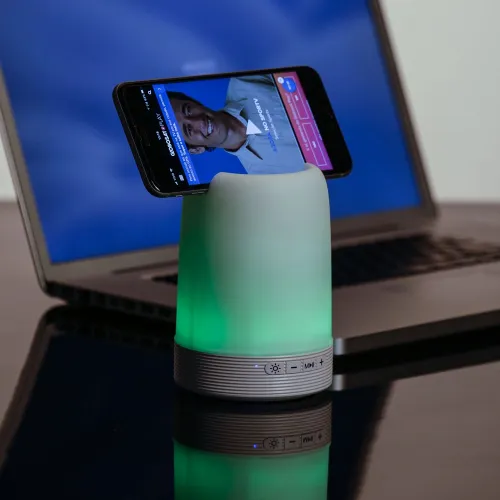 Caixa de Som Multimídia com Porta Caneta e Luminária-02017