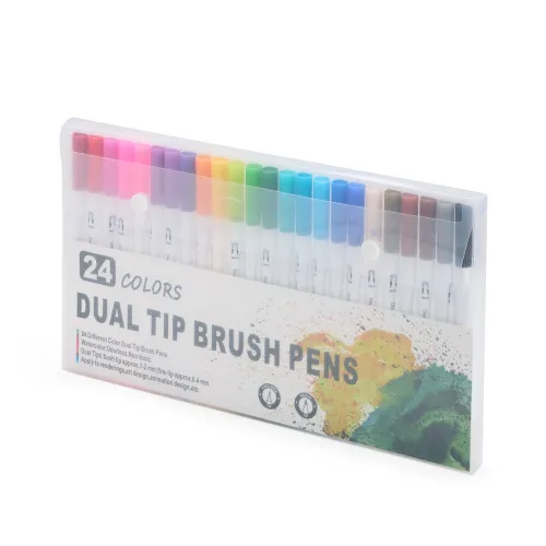 Kit Canetinhas Ponta Dupla Com 24 Cores-08332-24