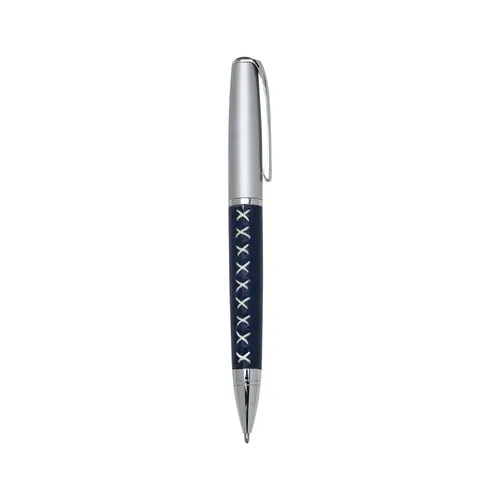 #Caneta Metal com Couro-P@11799-AZU #Caneta Metal com Couro-P@11799-AZU