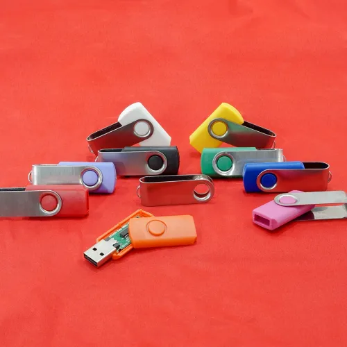 Carcaça Pen Drive Giratório Escovado-13960ES