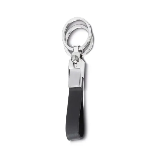 Chaveiro Metal Couro Sintético com 2 Argolas-14502