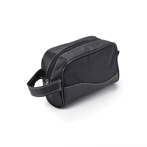Nécessaire de Couro Sintético e Nylon-14572-PRE Nécessaire de Couro Sintético e Nylon-14572-PRE