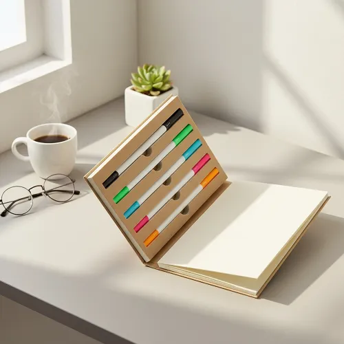 Bloco de Anotações com 5 Canetas-19038