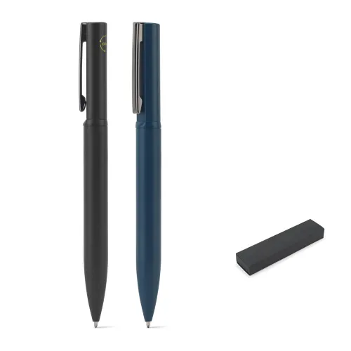 RODRIGUES. Esferográfica elegante em metal 60% reciclado com escrita em azul-51977