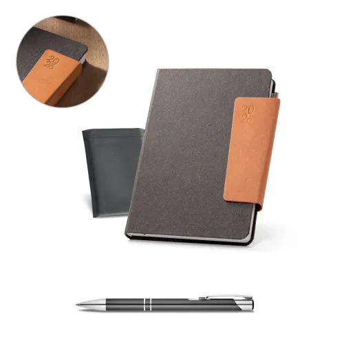 TAGORE A5. Agenda A5 em pele (58% reciclada)-66205