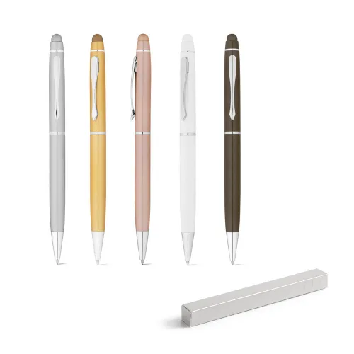 JULIE. Esferográfica em alumínio com escrita em azul-81144