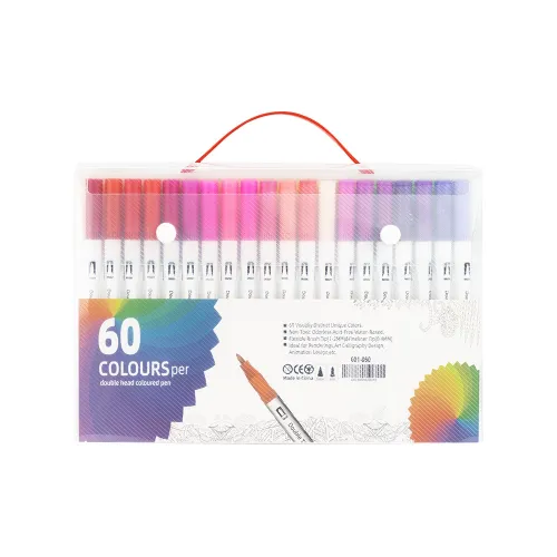 Kit Canetinhas Ponta Dupla Com 60 Cores-8332-60-COL