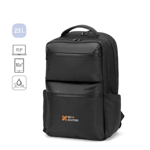 COPENHAGEN. Mochila em twill reciclado resistente à água com dois bolsos frontais de grande dimensão (17 3 )-92541