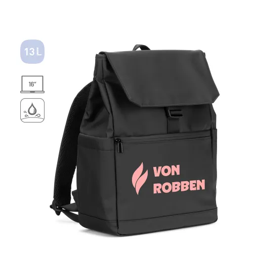 AZORES BAG. Mochila para computador portátil (16 ) em PU, com pala que cobre todos os compartimentos-92578