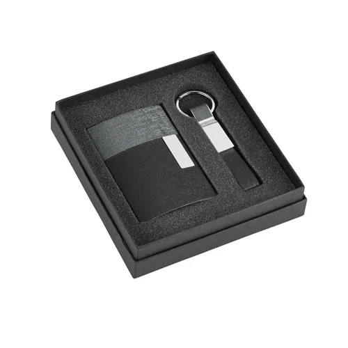 Kit de porta cartões e chaveiro de couro Personalizado-93314