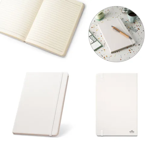MONDRIAN. Caderno A5 em PET 100% reciclado com tratamento antibacteriano com 160 páginas pautadas-93577