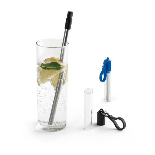 ZAMBA. Conjunto de canudo em aço inox e escova de limpeza-94057