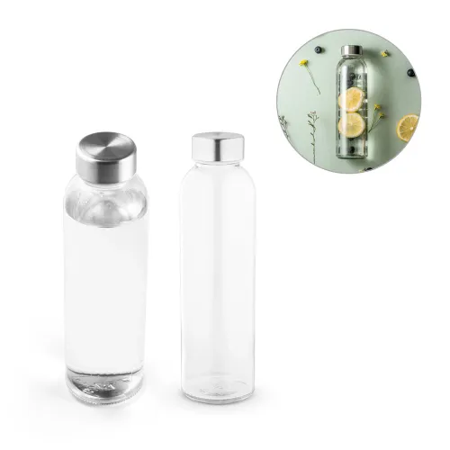 SOLER. Squeeze em vidro com tampa em aço inox 500 mL-94317