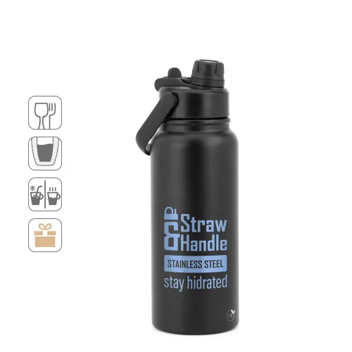 ALCARAZ. Garrafa em aço inox 90% reciclado, com parede dupla isolada a vácuo (830 mL)-94389