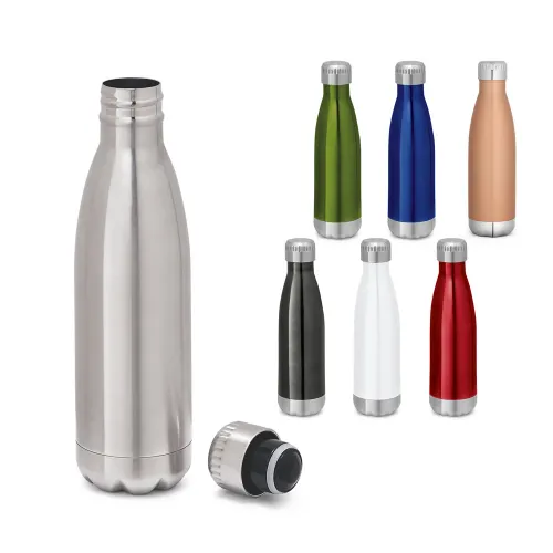 SHOW. Garrafa em aço inox de parede dupla térmica, isolada a vácuo, com tampa em aço inox 510 mL-94550