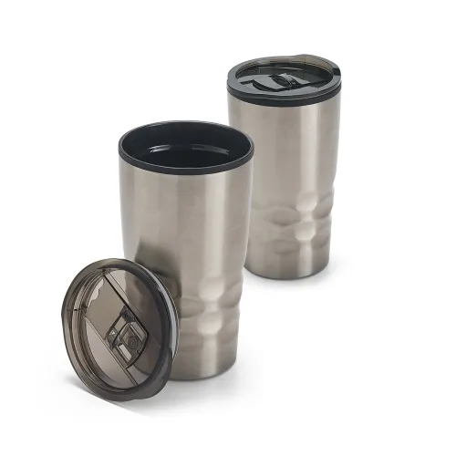 HASSI. Copo térmico de viagem em aço inox e PP-94676