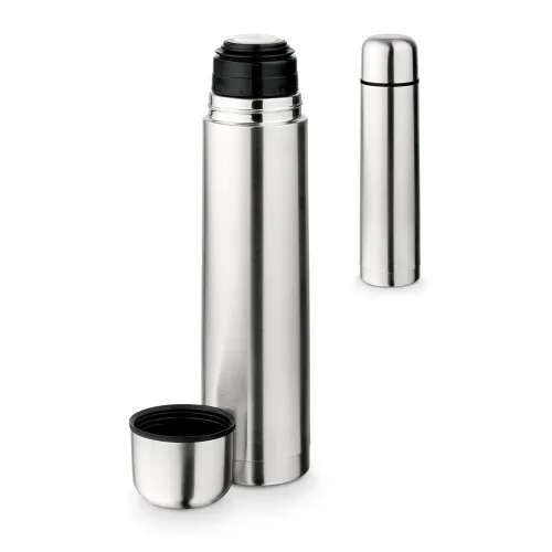 LITER. Garrafa em aço inox de parede dupla térmica, isolada a vácuo 1 L-94679