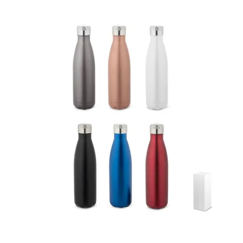 SHOW SATIN. Garrafa em aço inox de parede dupla térmica, isolada a vácuo, com tampa em aço inox 500 mL-94771