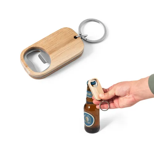 ROGERS. Abridor de garrafas em aço inox e bambu-95081