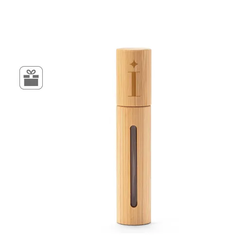 REESE. Borrifador de perfume recarregável, com invólucro em bambu natural-95114