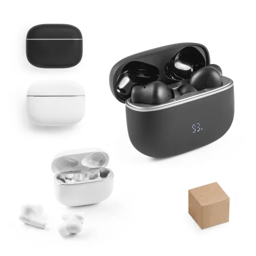 CAUBY. Fones de ouvido wireless em ABS 100% reciclado, com ANC 500 mAh-97181