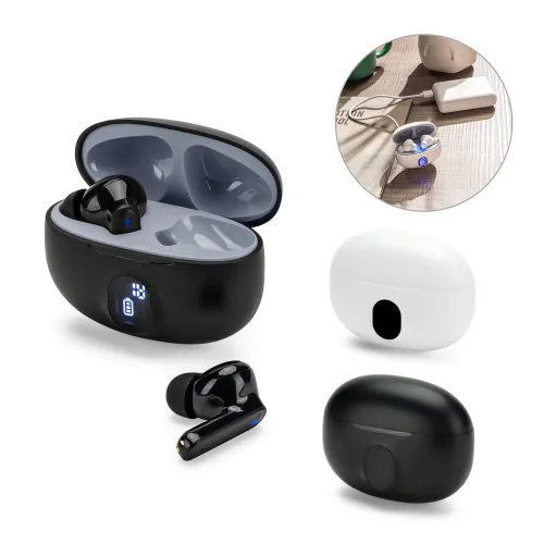 CAETANO. Fones de ouvido wireless em ABS 100% reciclado e autonomia de 4h-97188