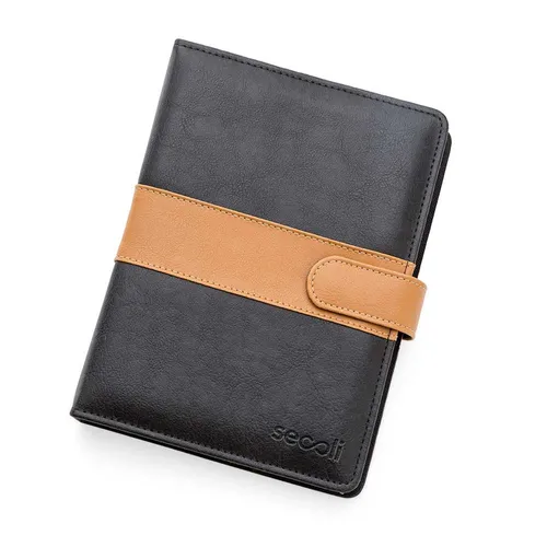 Agenda Fichário 6 Argolas com Capa Sintética Texturizada e Faixa Central Larga com Fecho em Aba-AGE-804