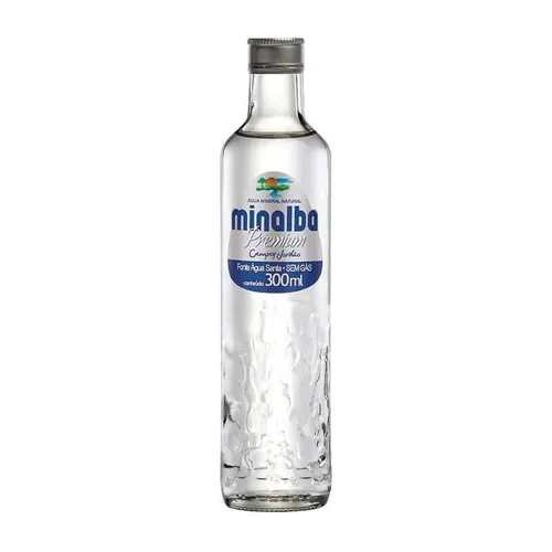Água Mineral Premium Minalba Sem Gás Vidro 300ml-AG05