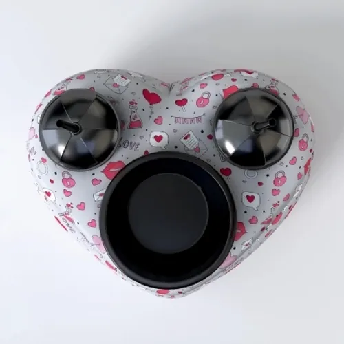 Almofada Porta Pipoca Coração Dia dos Namorados-ALMPIPCOR