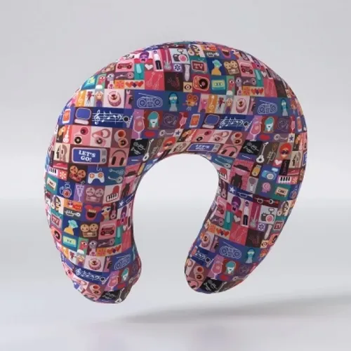 Almofada de Pescoço Para Viagem em Helanca COLORIDO-ALMPESHLNCA-COL