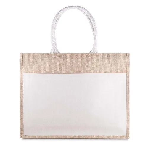 Sacola em Algodão e Juta 220g/m² (35x45x11cm)-BAC012P